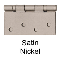 Satin Nickel Square Hinge | Bayer Built Woodworks